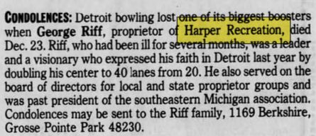 Harper Recreation - Jan 1995 Owner Passes Away (newer photo)